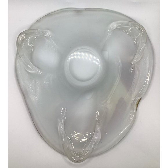 Multicolored Hand Blown Art Glass Bowl Dish Footed Polished Bottom - Picture 5 of 9